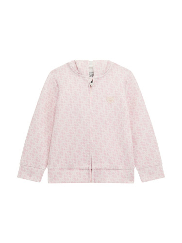 Бебешки суитшърт в светлорозов цвят с лого Guess