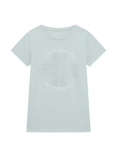 Детска блуза в цвят мента с камъни Guess