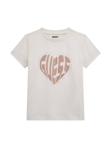 Детска тениска в цвят ванилия Guess