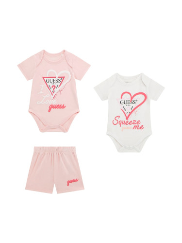 Бебешки комплект от три части в розов цвят Guess