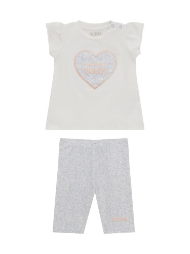 Бебешки комплект от клин и блузка с къс ръкав и къдри Guess