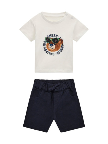 Бебешки коплект с мече в бял цвят Guess