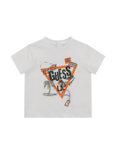 Бебешка памучна блуза с палми Guess