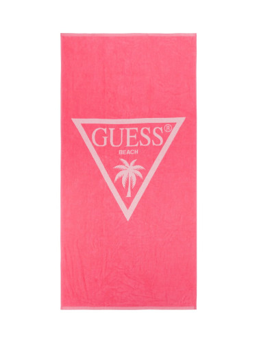 Плажна кърпа в бонбонено розово Guess
