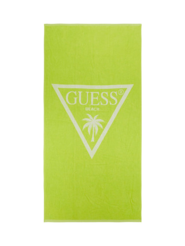 Плажна кърпа в цвят лайм Guess