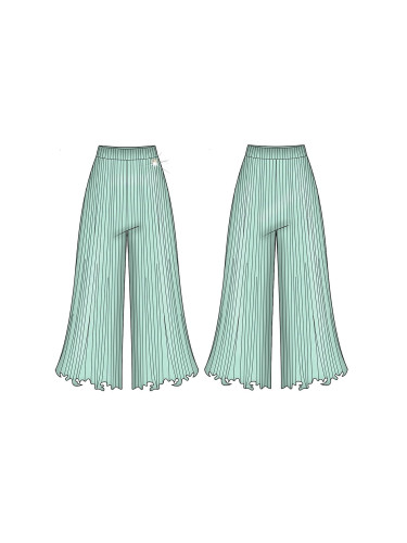 Панталон плисе в цвят мента Guess