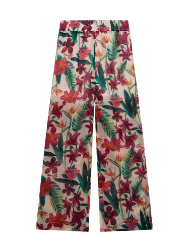 Детски панталон на цветя с широк крачол Guess