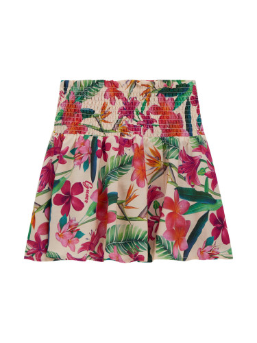 Флорална пола с широк ластик в талията Guess