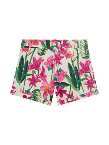 Флорален къс панталон с ластик в талията Guess