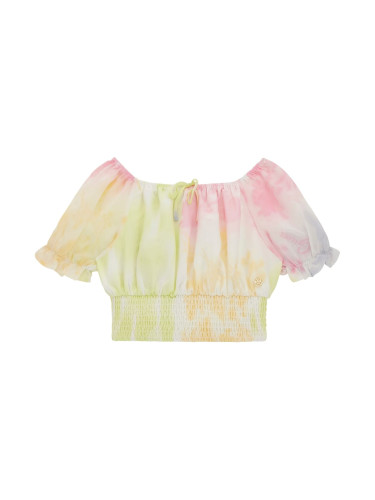 Ефирна блуза с изрязано деколте Guess