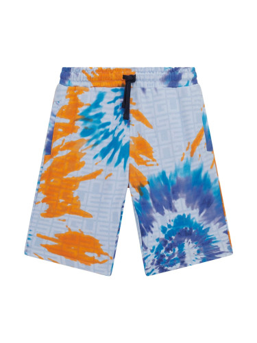 Детски къс панталон в син цвят с tie-dye принт Guess