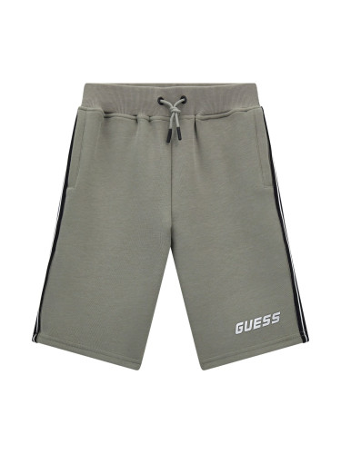 Детски къс панталон в цвят каки с надпис Guess