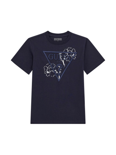 Детска тениска в тъмносин цвят с лого Guess