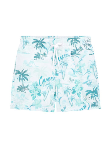 Детски бански в светлосин цвят с палми Guess