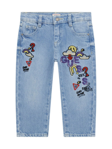 Бебешки дънки с цветни бродерии Guess