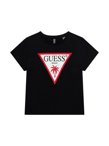Детска блуза в черен цвят с лого Guess