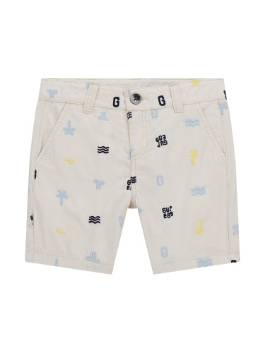 Бебешки панталон в светъл цвят с бродерии Guess