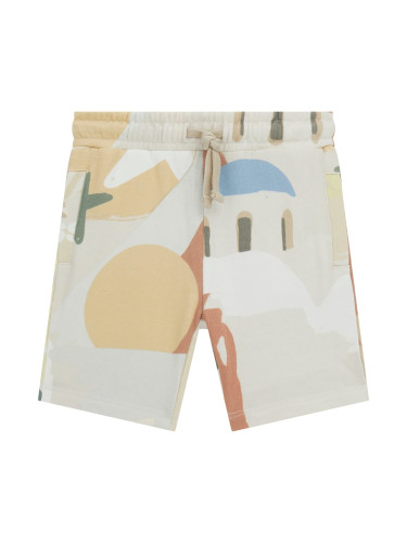 Бебешки памучен панталон в цвят ванилия Guess