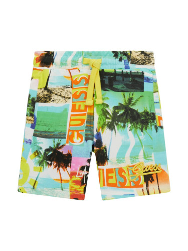 Детски къс панталон с палми и надпис Guess