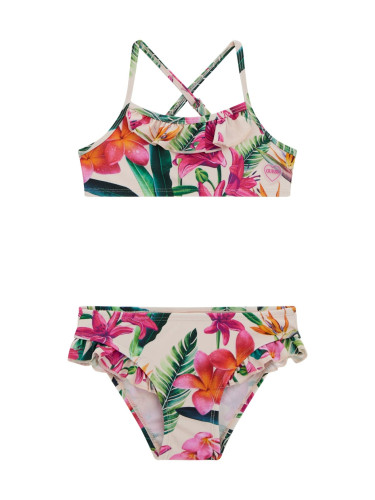 Детски бански в светлорозов цвят с цветя Guess