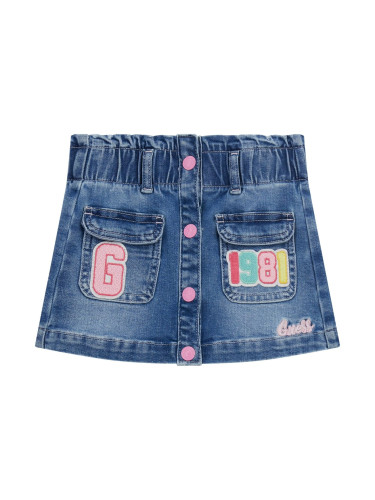 Детска пола в тъмен деним с бродерия Guess