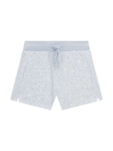 Детски къси панталони в светлосин цвят с цветя Guess