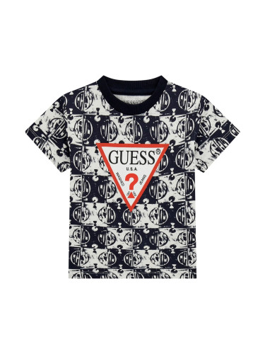 Детска тениска в черен цвят с лого Guess