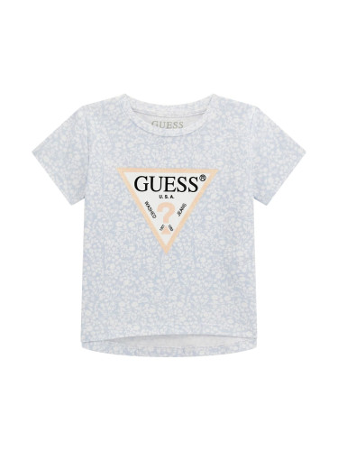 Детска тениска в светлосин цвят с лого Guess