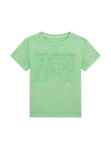 Бебешка блуза в ментов цвят с надпис Guess