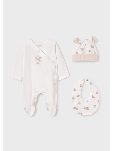 Бебешки гащеризон с шапка и лигавник в бежов цвят Mayoral