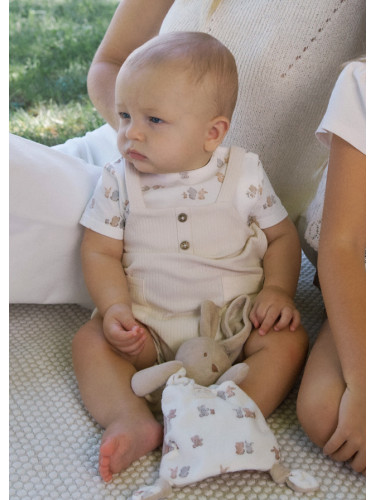 Бебешки къс гащеризон в бежов цвят Mayoral