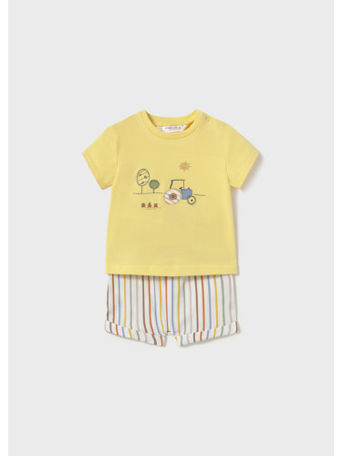 Бебешки сет от къс панталон и тениска в жълт цвят Mayoral