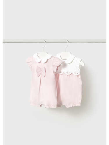 Бебешки комплект от два гащеризона в розов цвят Mayoral