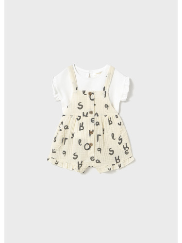 Бебешки гащеризон с щампа на букви в бежов цвят Mayoral