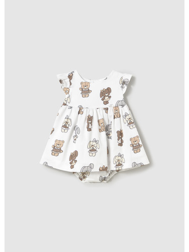 Бебешка рокля в бял цвят с мечета Mayoral