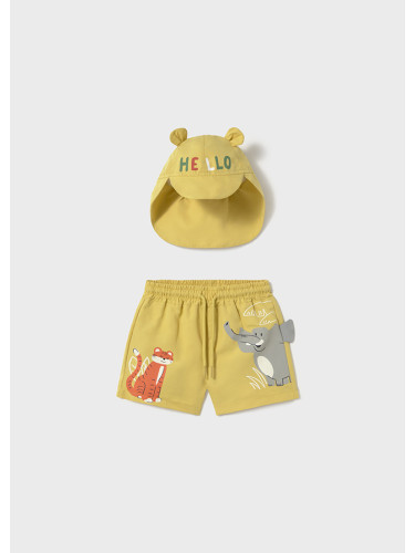Детски комплект бански с шапка в жълт цвят Mayoral