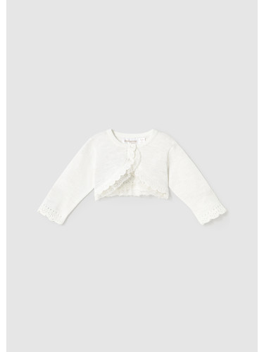 Бебешко болеро с бродерия в бял цвят Mayoral
