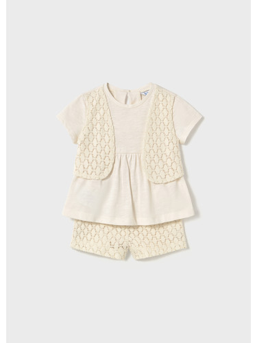 Детски дантелен комплект от две части в цвят екрю Mayoral