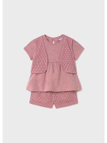 Детски дантелен комплект от две части в цвят праскова Mayoral