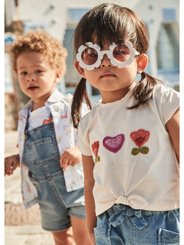 Бебешка блуза с бродирани цветя в бял цвят Mayoral