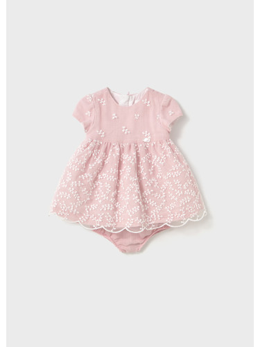 Бебешка официална рокля с бродерия в розов цвят Mayoral