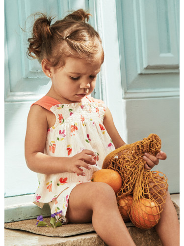 Бебешки комплект от къс панталон и потник в оранжев цвят Mayoral