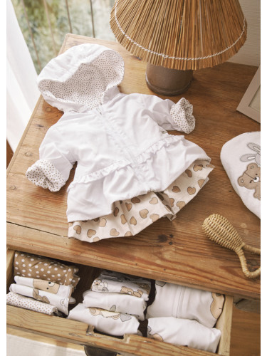 Бебешко пролетно двулицево яке в бял цвят Mayoral