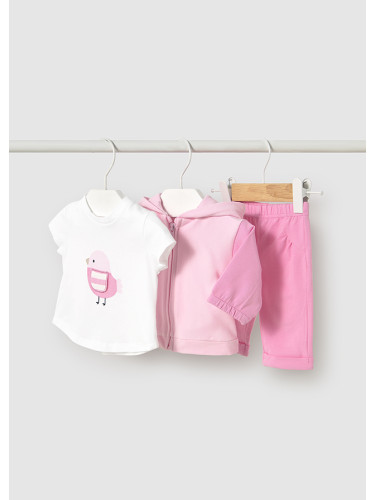 Бебешки анцуг от три части в розов цвят Mayoral