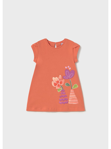 Детска трикотажна рокля в оранжев цвят Mayoral