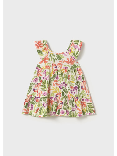 Бебешка ефирна рокля на цветя в зелен цвят Mayoral