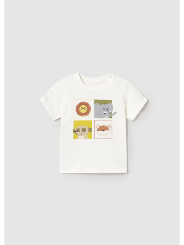 Бебешка тениска с животни в бял цвят Mayoral