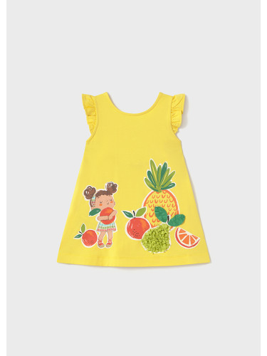 Бебешка рокля в жълто с плодове Mayoral