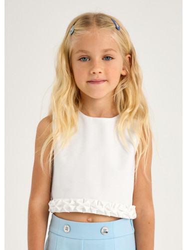 Детски потник с изрязани елементи в бял цвят Mayoral
