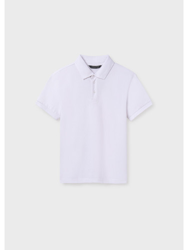 Бяла блуза с яка и къс ръкав Mayoral